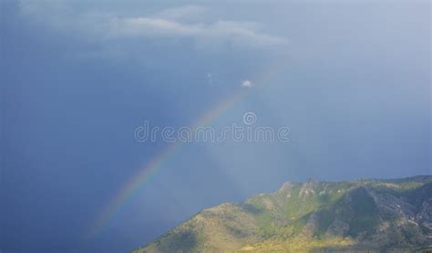 Rainbow Over The Mountain Stock Photo Image Of Landscape 94229540