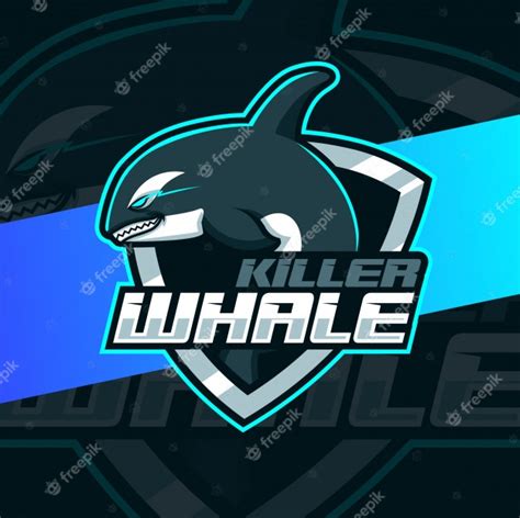 Killer Whale Mascot Esport Logo Design Premium Vector