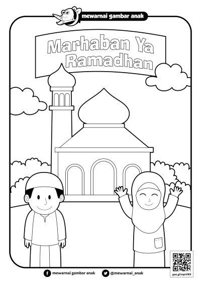 Gambar Mewarnai Menyambut Ramadhan Sukagambarku Art Drawings For Kids
