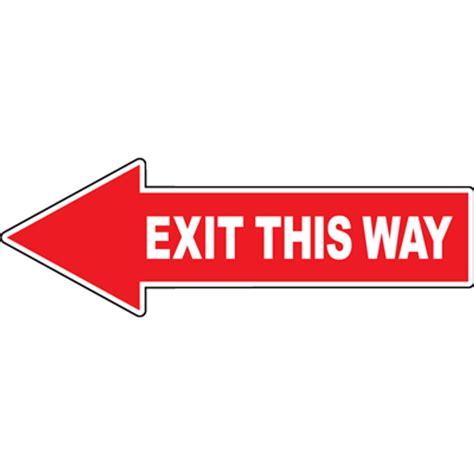 Exit This Way Arrow Floor Sign Graphic Products