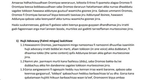 Hawaasni Oromoo Biyya Alaa Jiru Uummata Oromoo Biyya Keessatti