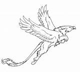 Griffon Drawing Lineart Deviantart Griffin Jumping Mythical Drawings Mythology Gryphon Draw Line Tattoo Character Getdrawings Creature sketch template