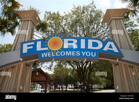 Florida Welcomes You Sign At The Florida Visitors Center On I 95