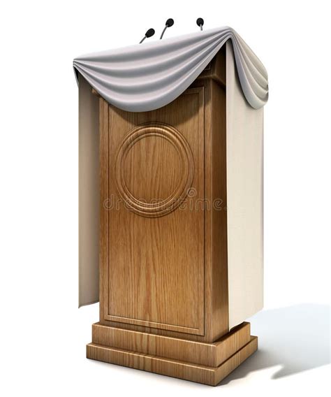 Press Conference Podium With Draping Stock Image Image Of