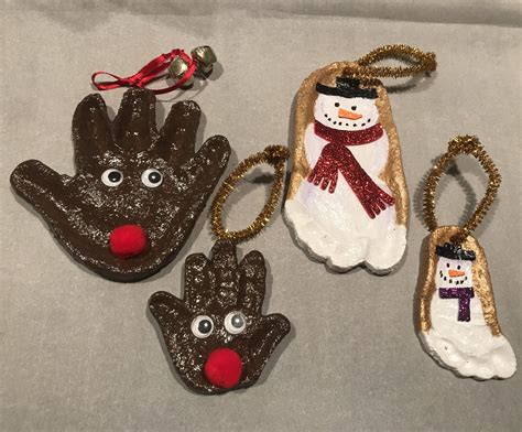 Reindeer Handprint Ornament Snowman Footprint Ornament Handprint