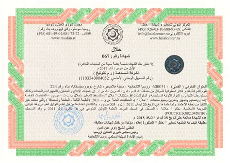 Arabic Certificate