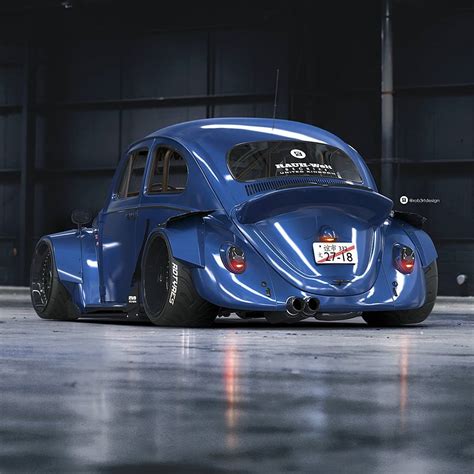 Old Vw Beetle Gets Rwb Kit And Rotiform Wheels Looks Chubby