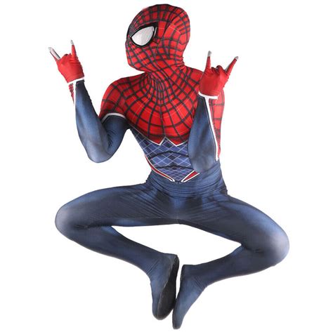 punk spider man jumpsuit cosplay zentai 3d bodysuits superhero costume halloween ebay