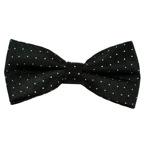 Black And Silver Polka Dot Mens Silk Bow Tie From Ties Planet Uk