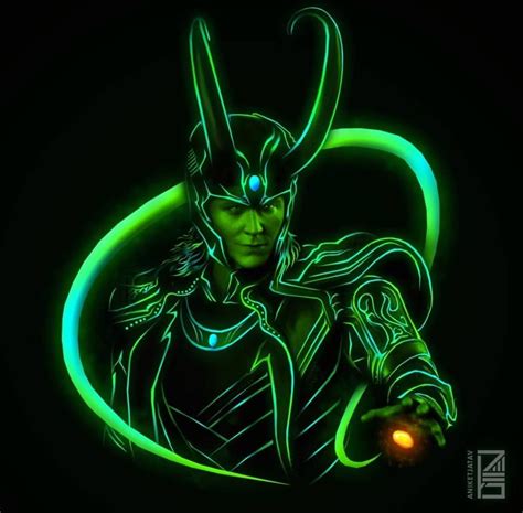Neon Loki Brother Of Thor God Of Mischief Marvel Comics Marvel