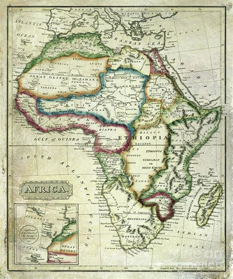 Vintage Africa Map Photograph By Jon Neidert Fine Art America