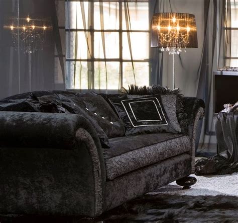 How to decorate a living room with a extraordinary black leather living room sofa design. Living Rooms Decor With Black Velvet Sofa - Freshnist Design