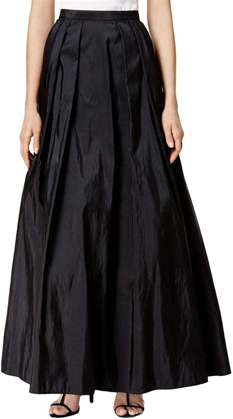 Alex Evenings Women S Long Taffeta Skirt Black Large Amazon Co Uk