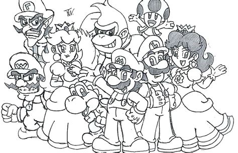 List Of All Super Mario Characters Coloring Pages Ideas Cosjsma
