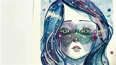Recreating Starred Freckles By Qinni Watercolor Painting Youtube
