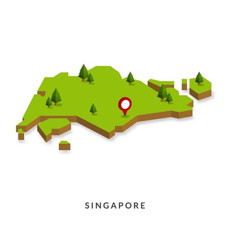 Mappa Politica Di Singapore Illustrazione Vettoriale Illustrazione Di