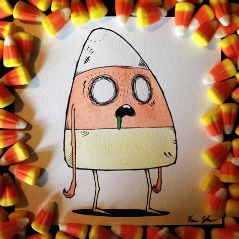 Day 9 Creepy Candy Corn Creepyyet Delicious Inktober