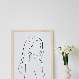 DIGITAL DOWNLOAD Erotic Line Art Female Nude Line Art Wall Art Printable Printable Wall Art