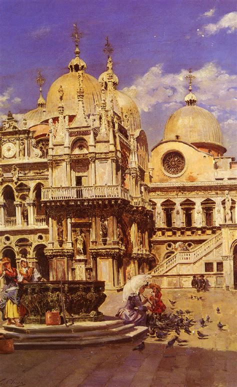 Piazza San Marco Painting Ulpiano Checa Y Sanz Oil Paintings
