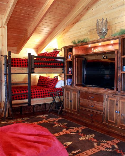This Cabin Inspired Rustic Bunk Room Was Fully Furnished And Decorated