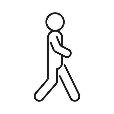 Figura persona caminar icono señal de lado peatonal vector personas
