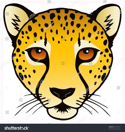 Vector Ink Illustration Cheetahs Head Stock Vector Royalty Free