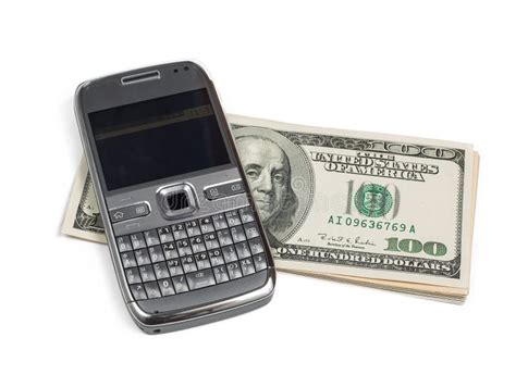 Mobile Phone With Dollars Stock Image Image Of Phone 23956593