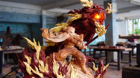 Rengoku Wood Carving Demon Slayer Limited Woodart Vietnam