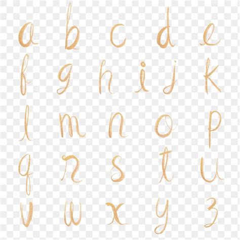 Golden Cursive Alphabet Png Set Typography Font Free Image By