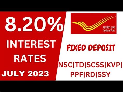 Post Office New Interest Rates July 2023 NSC TD RD SCSS PPF SSY SB MIS