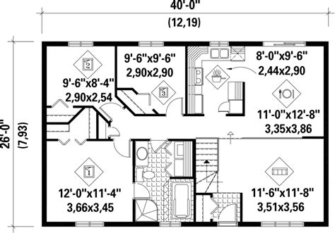 Country Style House Plan 3 Beds 1 Baths 1040 Sqft Plan 25 4813