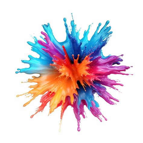 Colorful Water Explosion Ai Generated Water Smoke Colorful Png