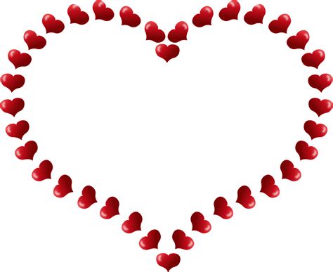Clipart Red Heart Shaped Border With Little Hearts