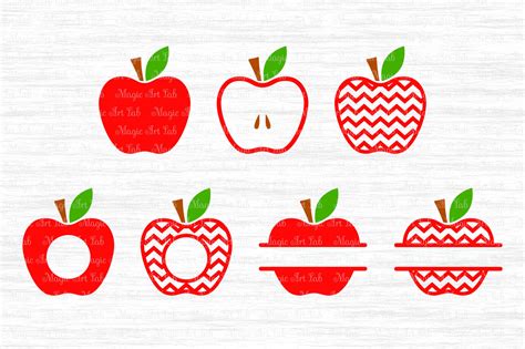 Apple Svg Apple Cut File Chevron Apple Svg Back To School Clipart By