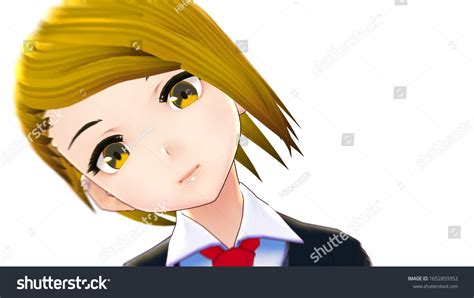 Anime Girl Blonde Hair Cartoon Character Stock Illustration 1652859352