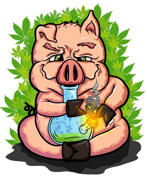 Stoned Pig Who Loves To Smoke Weed Carry All Pouch By Beth Scannell