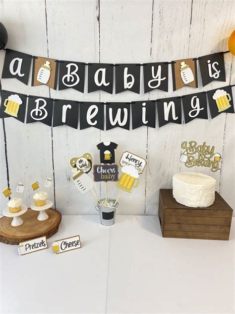 Baby Is Brewing Banner Baby Is Brewing Baby Is Brewing Decor Beers And