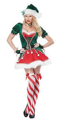 Adult Womens Santas Helper Elf Christmas Eve Holiday Halloween Costume