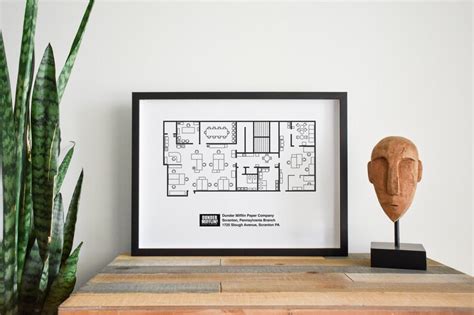 Printable The Office Tv Show Poster Dunder Mifflin Floor Plan Etsy