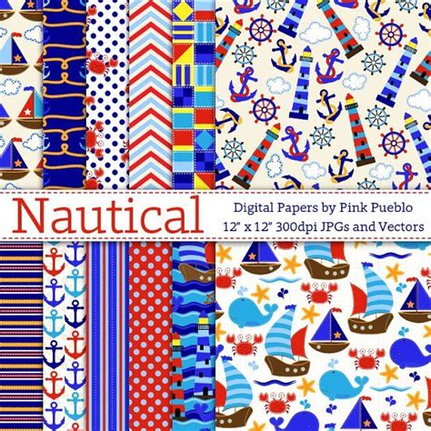 Seamless Nautical Patterns Or Papers By Pinkpueblo On Creativemarket