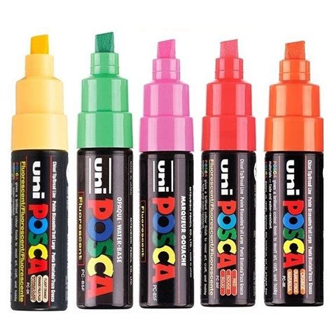 Uni Ball Posca Pc 8k Fluorescent Marker 5 Pack Stationery And Pens From