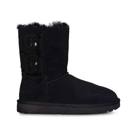 Ugg Bailey Fluff Buckle Black Boots Womens Mycozyboots