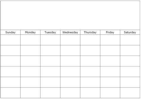 Free Printable Blank Single Page Month Calendar Example Calendar
