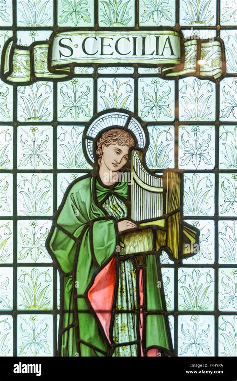 Saint Cecilia The Patron Saint Of Music Stained Glass In William