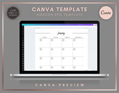 Undated Monthly Planner Canva Templates Fully Editable And Etsy Uk