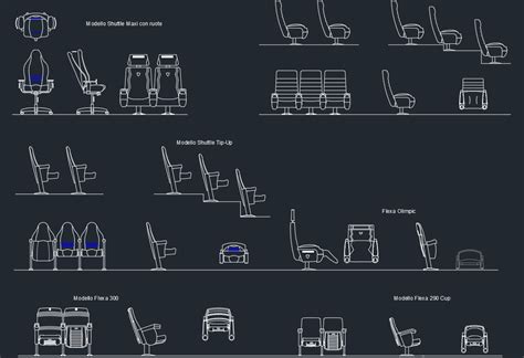 Auditorium Armchairs Free Cad Block And Autocad Drawing