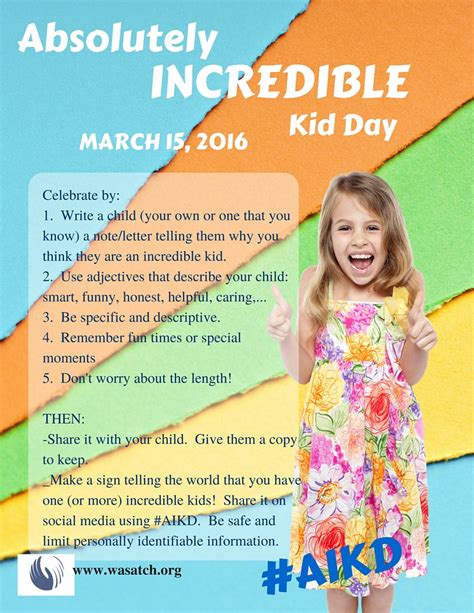 Absolutely Incredible Kid Day March 15 Aikd Wasatch Mental Health