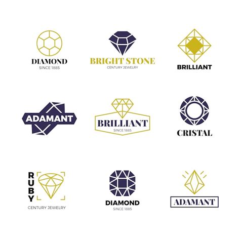 Premium Vector Diamond Logos Set Luxury Labels With Sparkle