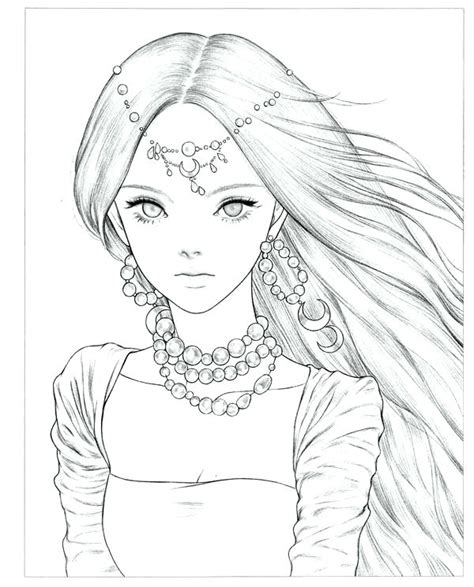 Drawing Realistic Girl Coloring Page