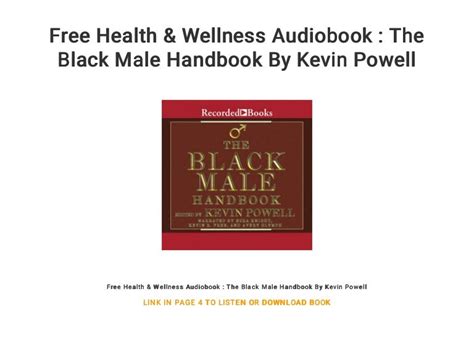Free Health And Wellness Audiobook The Black Male Handbook By Kevin